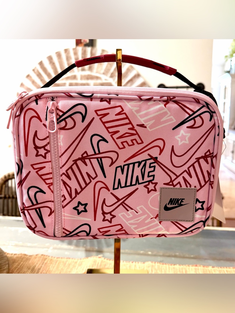 NIKE hard inner shell Lunch Box, NIKE swoosh logo on front